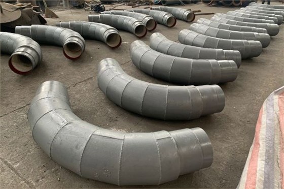 互压自锁焊接式耐磨陶瓷弯头90&deg;